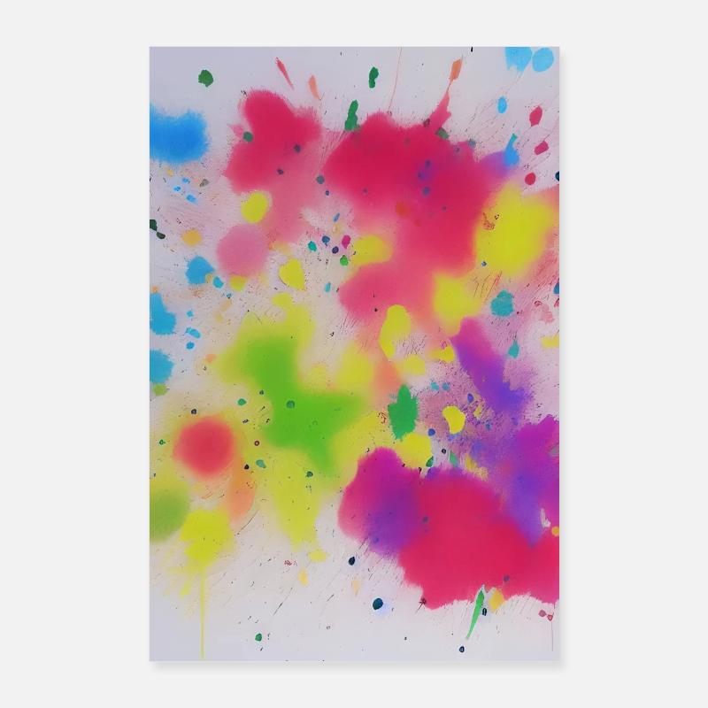 Éclaboussures colorées de couleurs Poster 60 x 90 cm