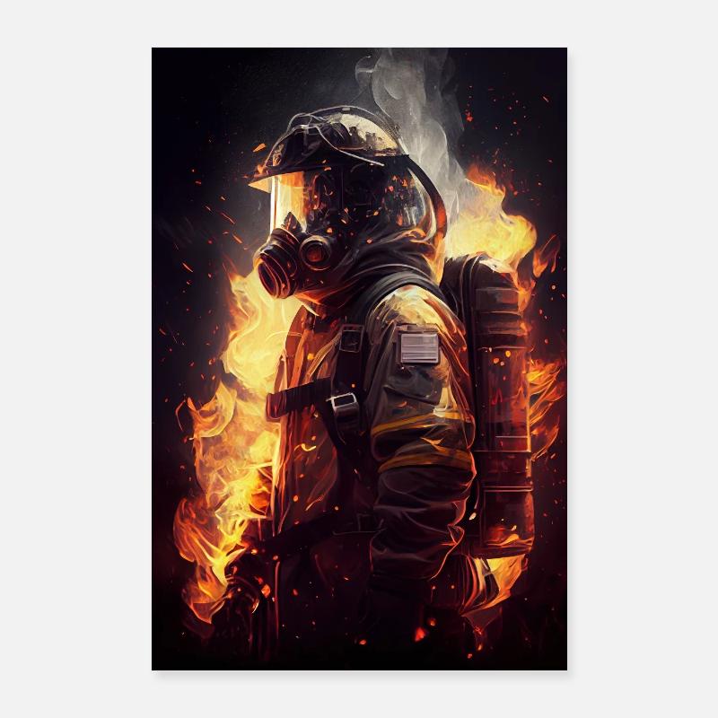 Pompier Pompiers Poster 60 x 90 cm
