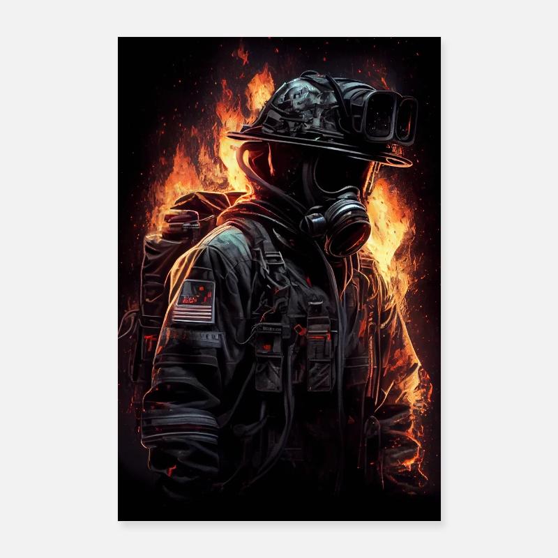 Feuerwehrmann Cool Poster 60x90 cm