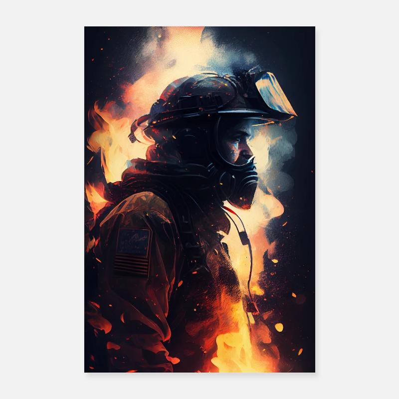 Emploi de pompier Poster 60 x 90 cm