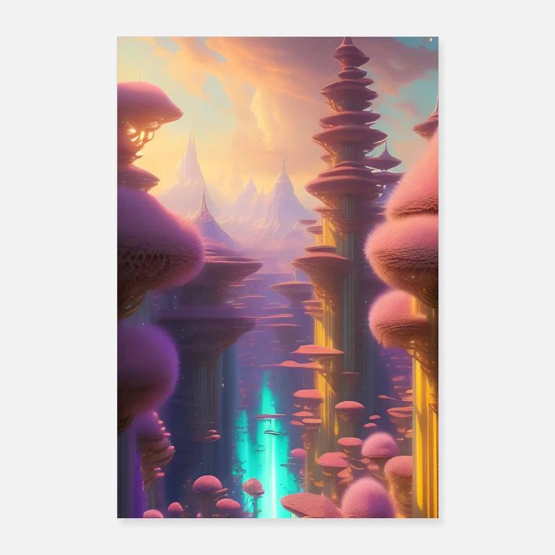 Monde elfique Poster 60 x 90 cm