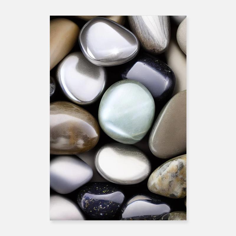 Silber Steine Poster 60x90 cm