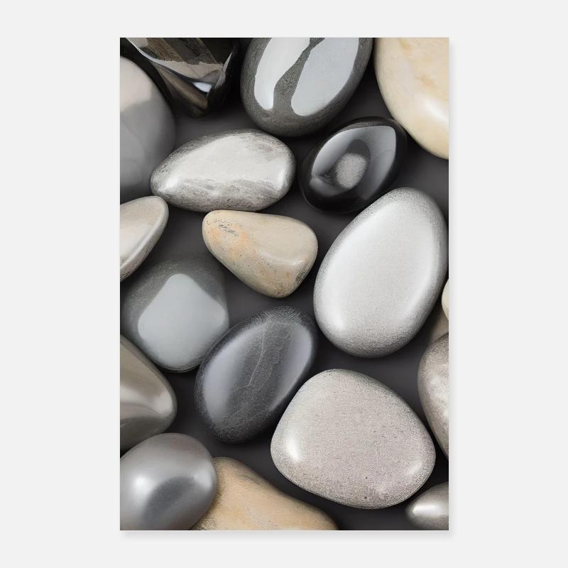 Silber Steine Poster 60x90 cm