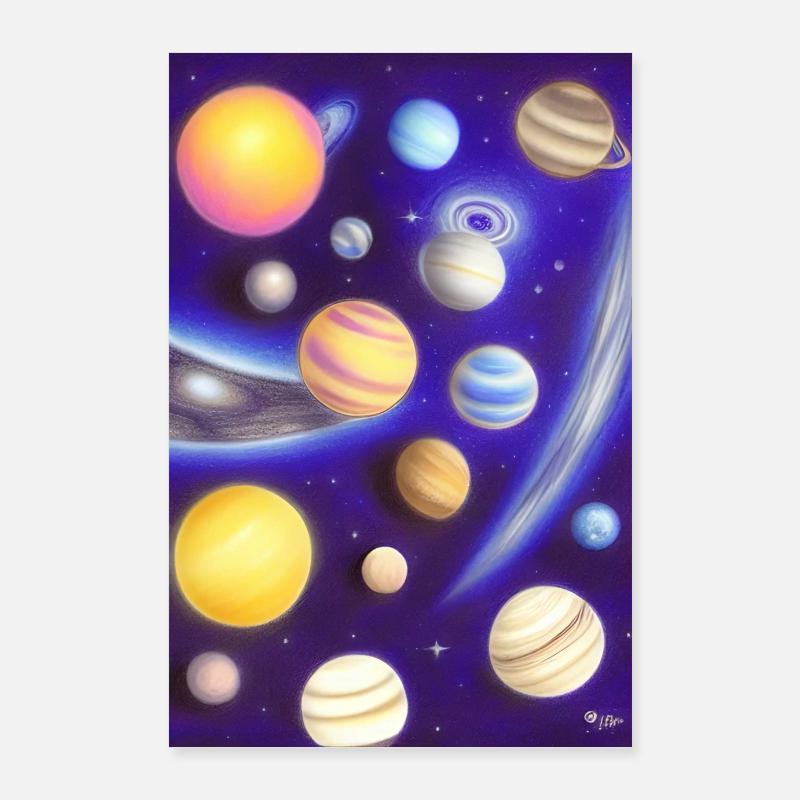 Space and planets Poster 24" x 35" (60x90 cm)