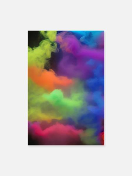 Bunt - Poster 60x90 cm - Weiß