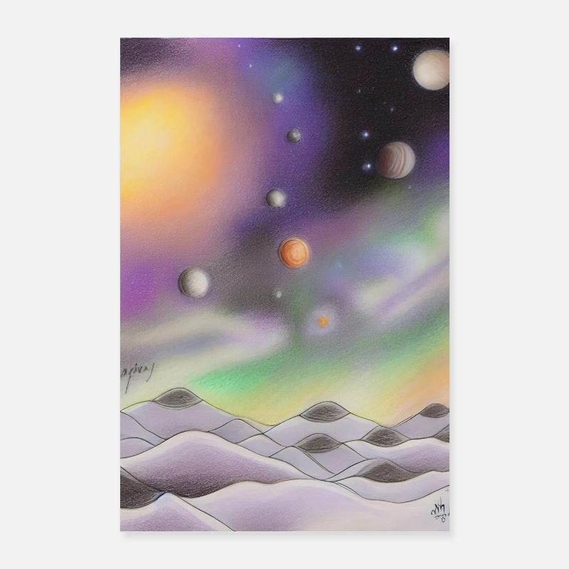 Espace et planètes Poster 60 x 90 cm