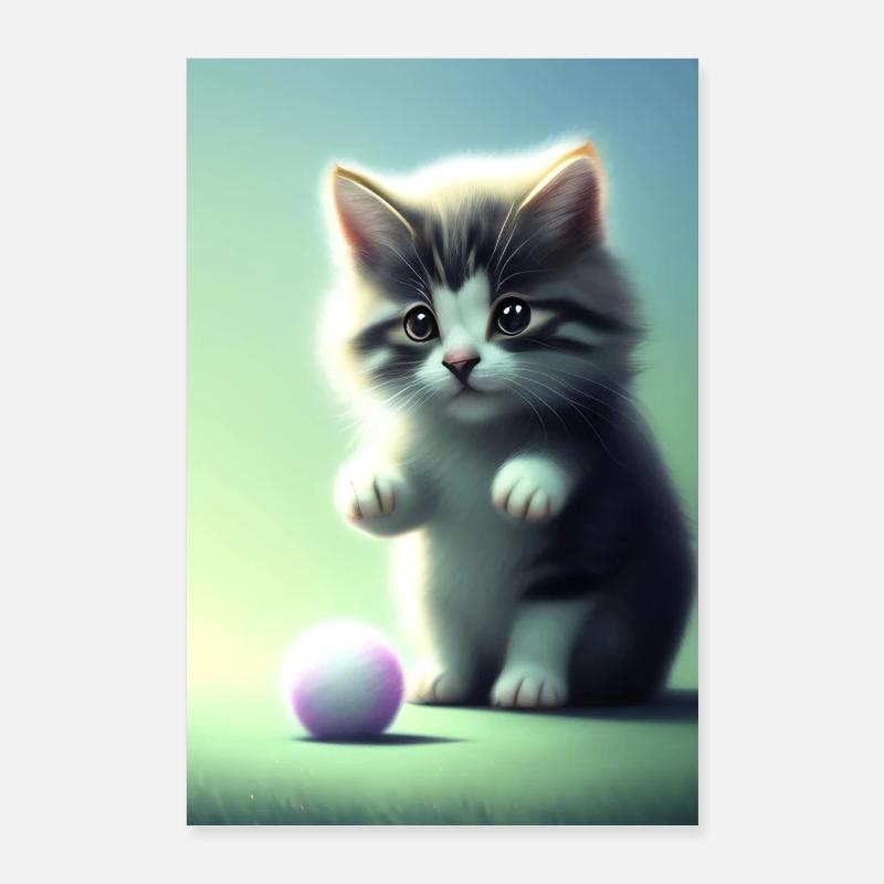 Petit bébé chat mignon Poster 60 x 90 cm