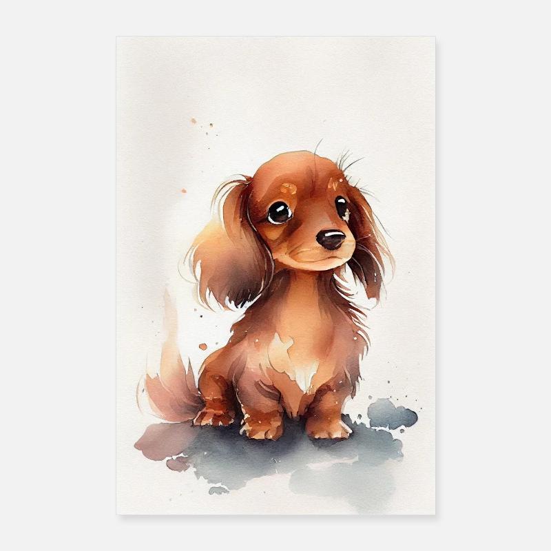 Chien teckel Poster 60 x 90 cm