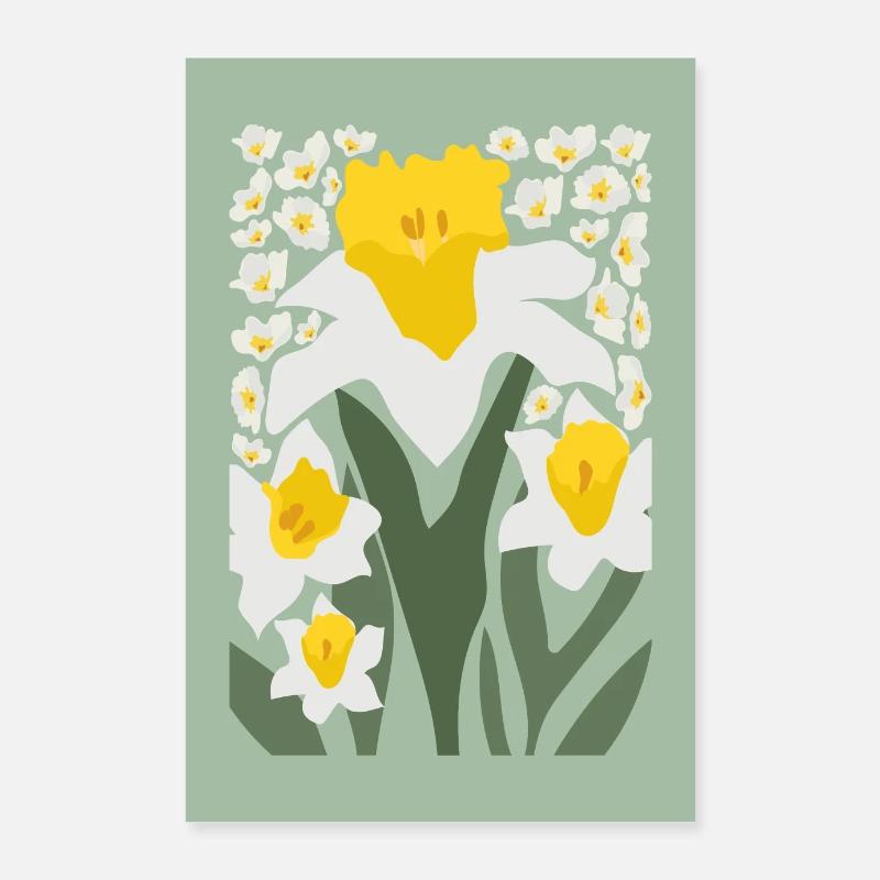 Narcisi retrò Poster 60x90 cm