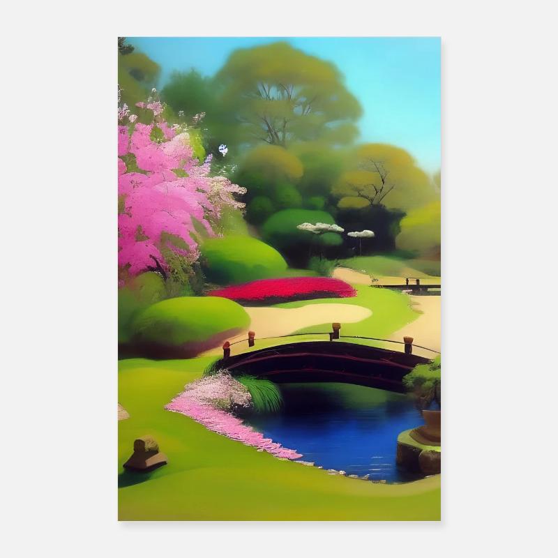 Chinesischer Zen Garten Poster 60x90 cm