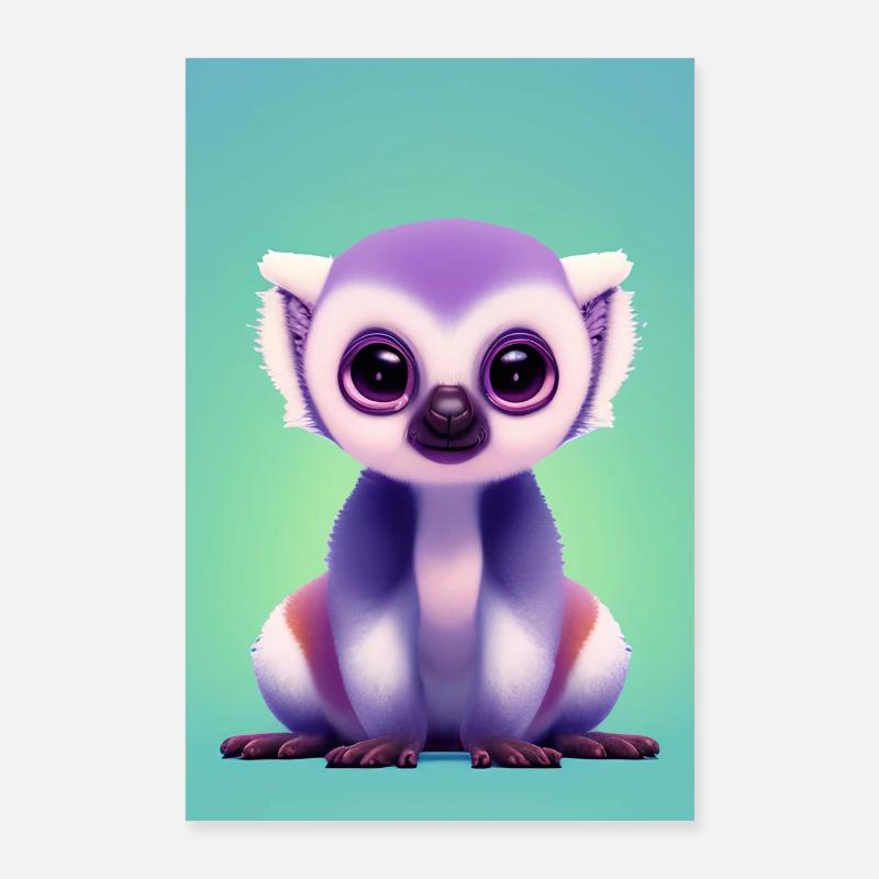 Singe lémurien Poster 60 x 90 cm