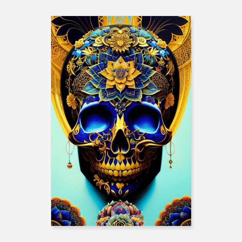 Blue skull Poster 60 x 90 cm