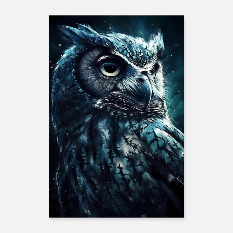 Eule Vogel Tier Eulen Cool Poster 60x90 cm