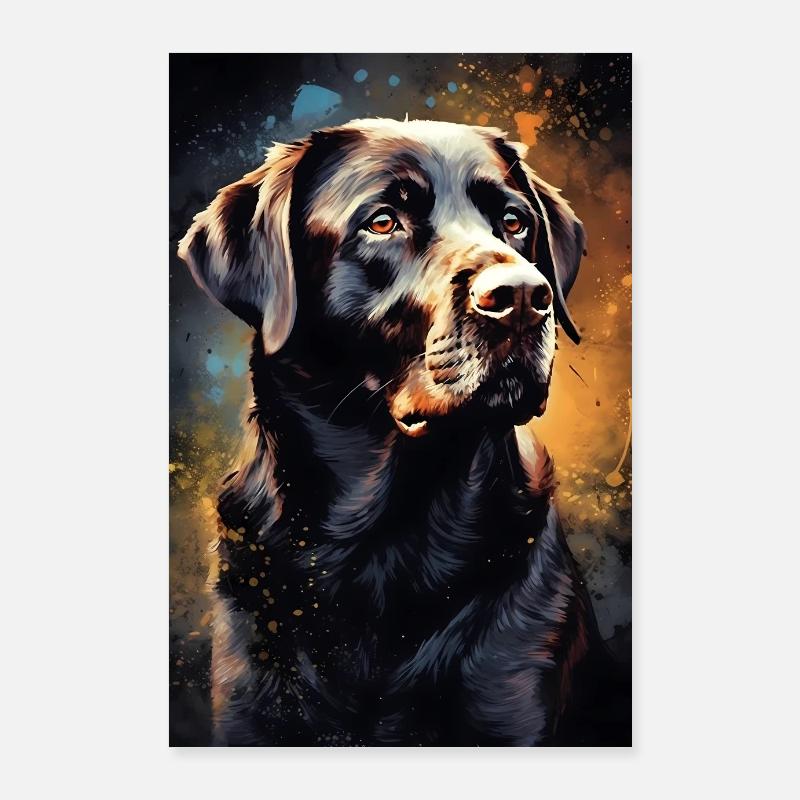 Labrador Hund Dog - Poster 60x90 cm - Weiß