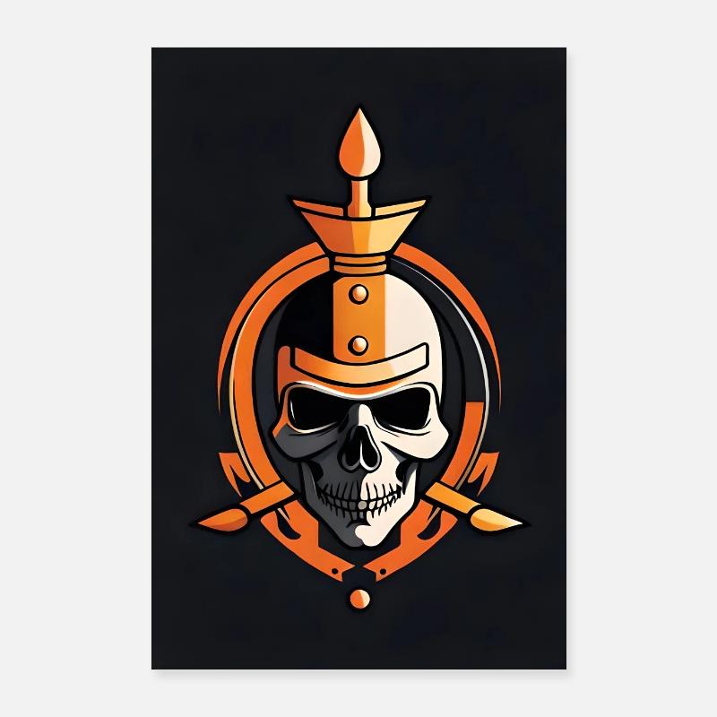 Totenkopf Gladiator Poster Poster 60x90 cm