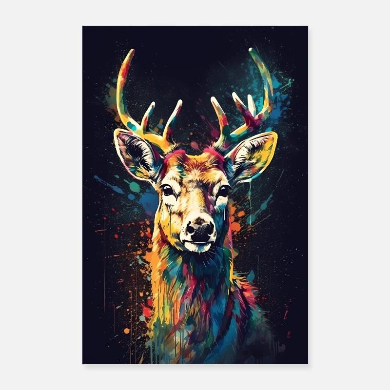 Reh Hirsch Jäger Tier Cute Poster 60x90 cm