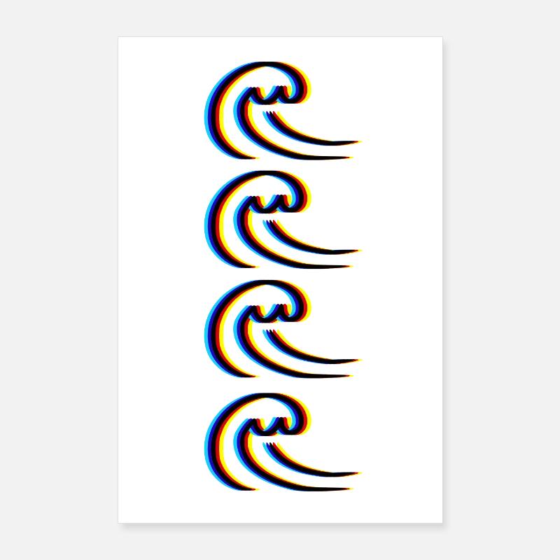 Affiche 3D Wave élégante Poster 60 x 90 cm