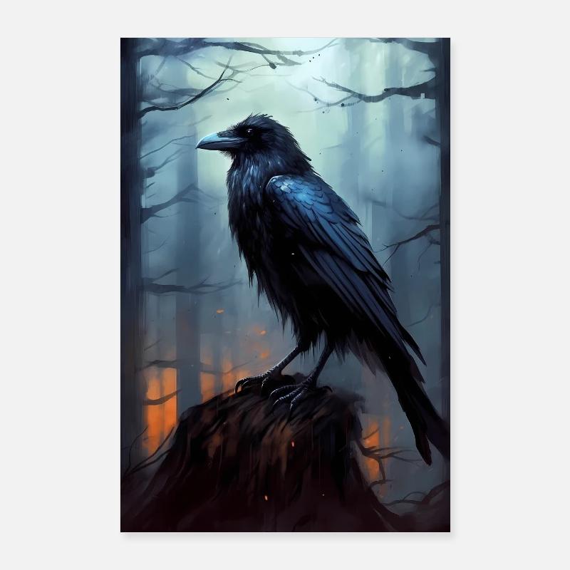 Rabe Raben Krähe Krähen Vogel Tier Crow Poster 60x90 cm