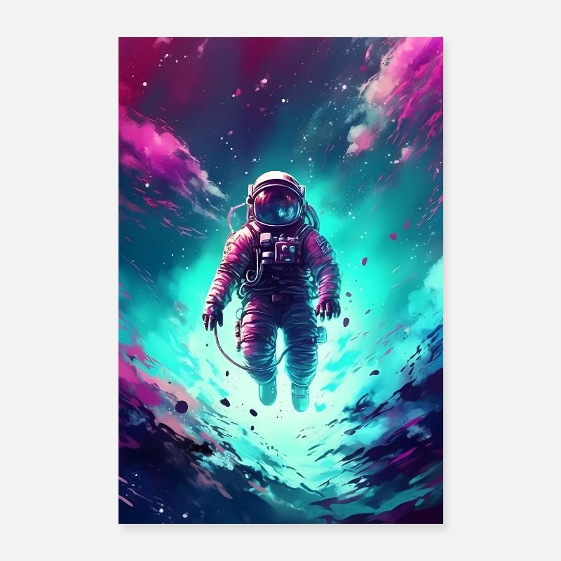 Astronaut Weltraum Kosmonaut Rakete Kosmonaut Poster 60x90 cm