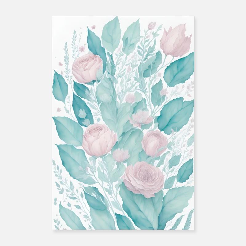 Affiche moderne avec design de roses Poster 60 x 90 cm