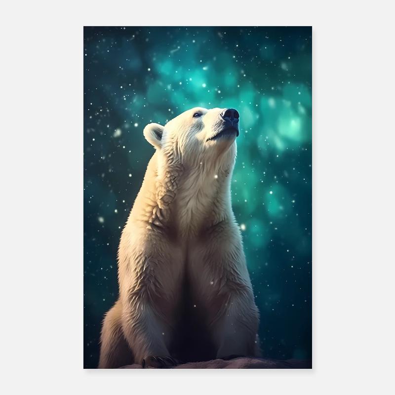 Eisbär Eisbären Tier Nordpol Galaxy Poster 60x90 cm
