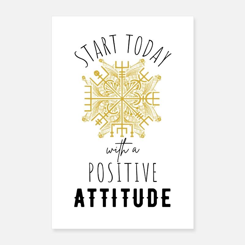 POSITIVE ATTITUDE MINDSET Motivation Poster 24" x 35" (60x90 cm)