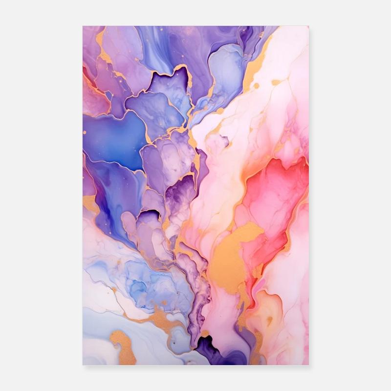 Marble Natural Stone Texture Purple Pink Poster 24" x 35" (60x90 cm)
