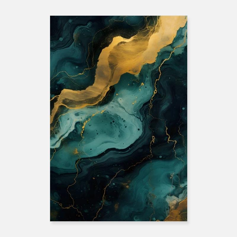 Marbre, Pierre naturelle, Texture, Vert Poster 60 x 90 cm