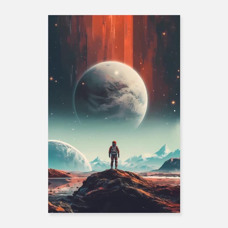 Astronaut Space Cosmonaut Rocket Space Poster 24" x 35" (60x90 cm)