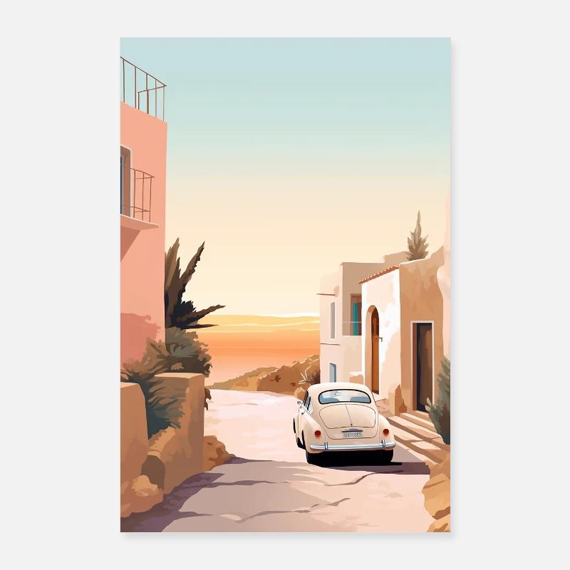 Driving South - Poster 60x90 cm - Weiß