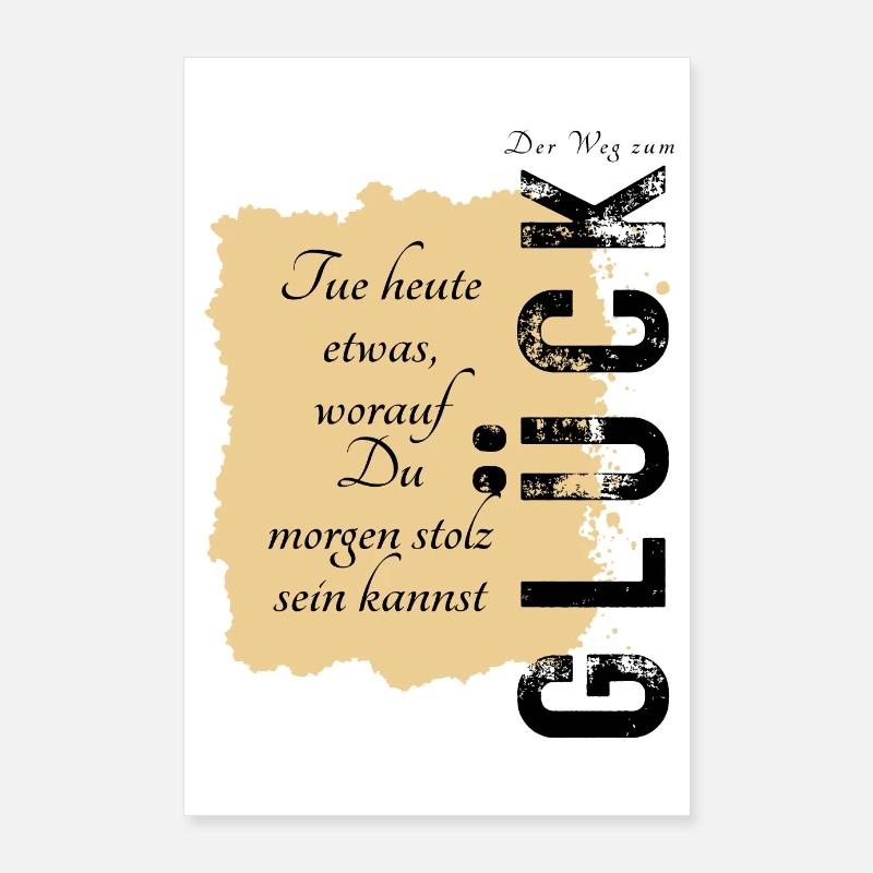 POSITIVE EINSTELLUNG MINDSET Motivation - Poster 60x90 cm - Weiß