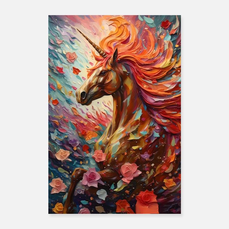 Einhorn Einhörner Märchen Magisch Animal Poster 60x90 cm