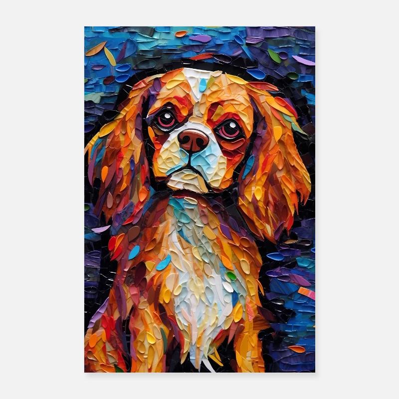 Charles Spaniel Hund Color Poster 60x90 cm