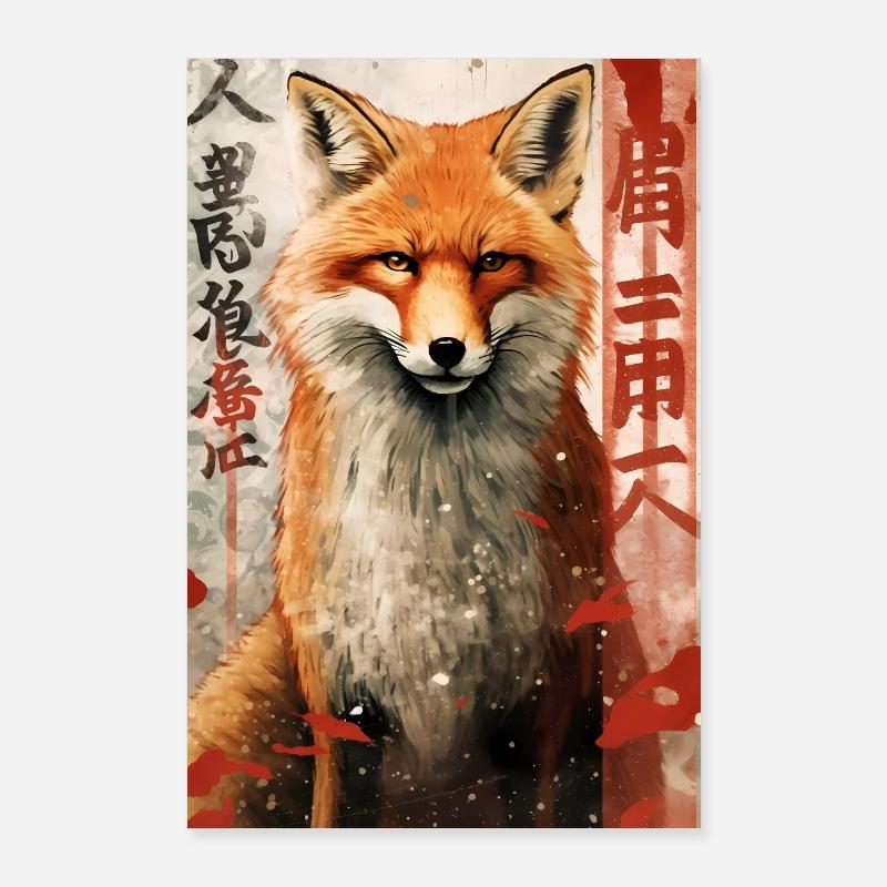 Fuchs Füchse Tier China Poster 60x90 cm