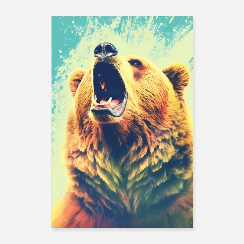 Bär Grizzlybär Braunbär Bären Animals Poster 60x90 cm