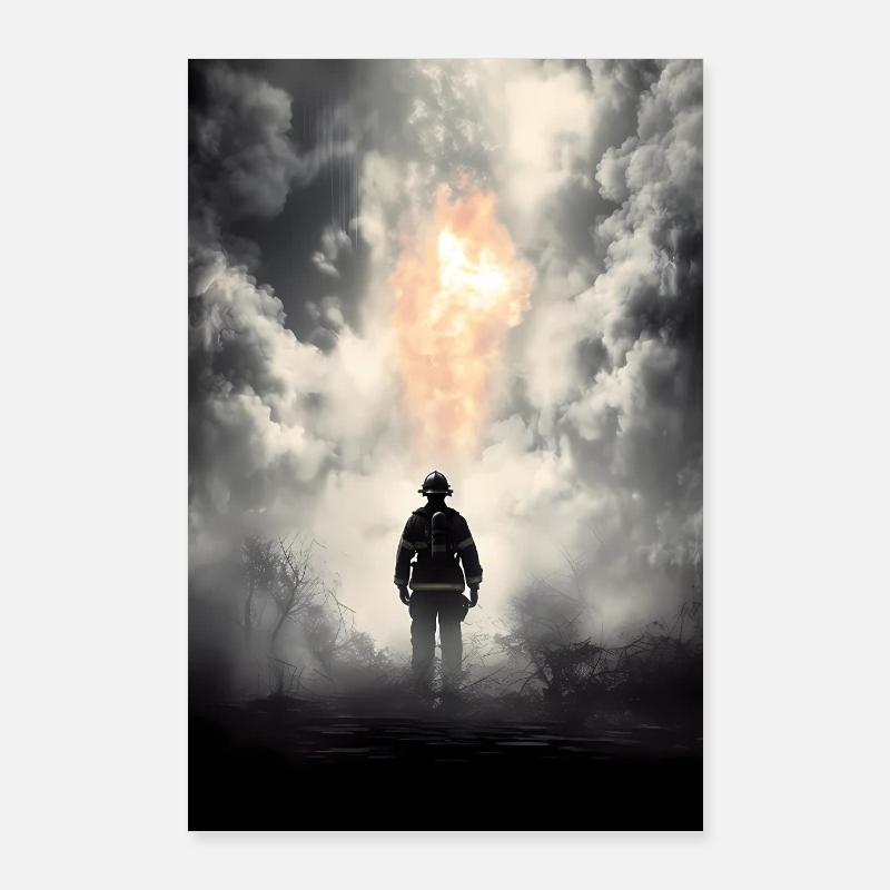 Feuerwehrmann Poster 60x90 cm