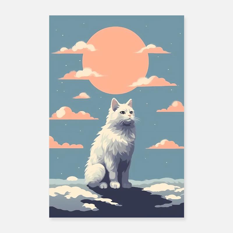 Chat Chat Amoureux Chaton Propriétaire Chaton Poster 60 x 90 cm