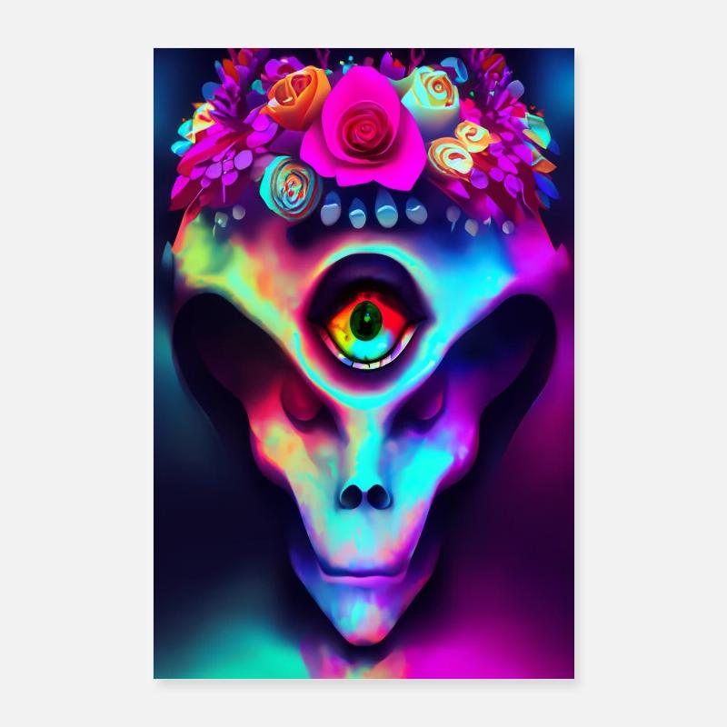 Alien Flower Head Poster 60x90 cm