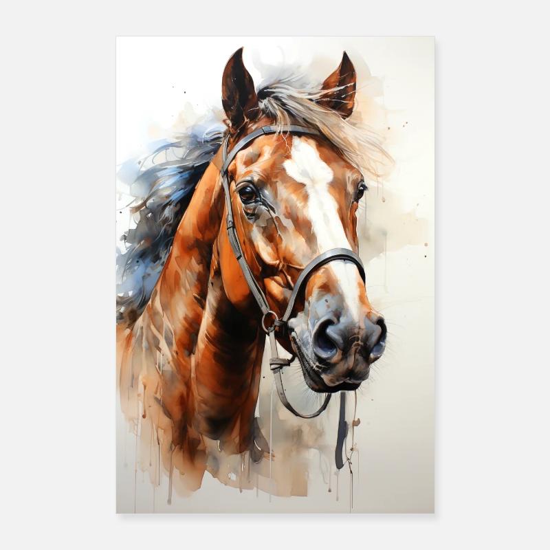 Belle affiche de cheval avec un cheval peint Poster 60 x 90 cm