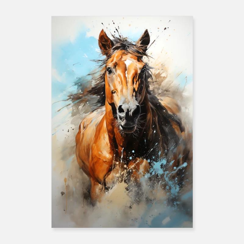 Belle affiche de cheval avec un cheval peint Poster 60 x 90 cm