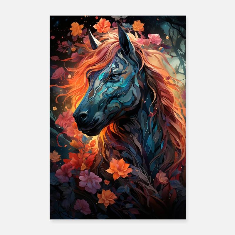 Belle affiche de cheval avec un cheval peint Poster 60 x 90 cm