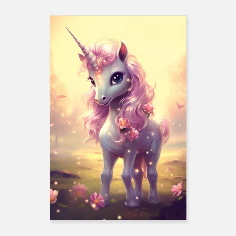 Einhorn Einhörner Märchen Magisch Animal Poster 60x90 cm