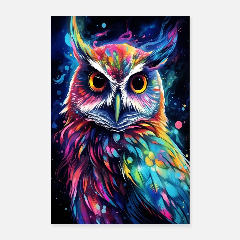 Psychedelic Owl Poster 24" x 35" (60x90 cm)