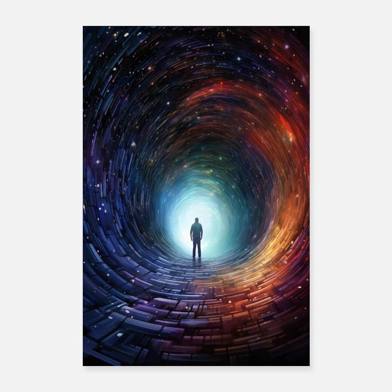 Psychedelisch Unendlicher Tunnel Poster 60x90 cm