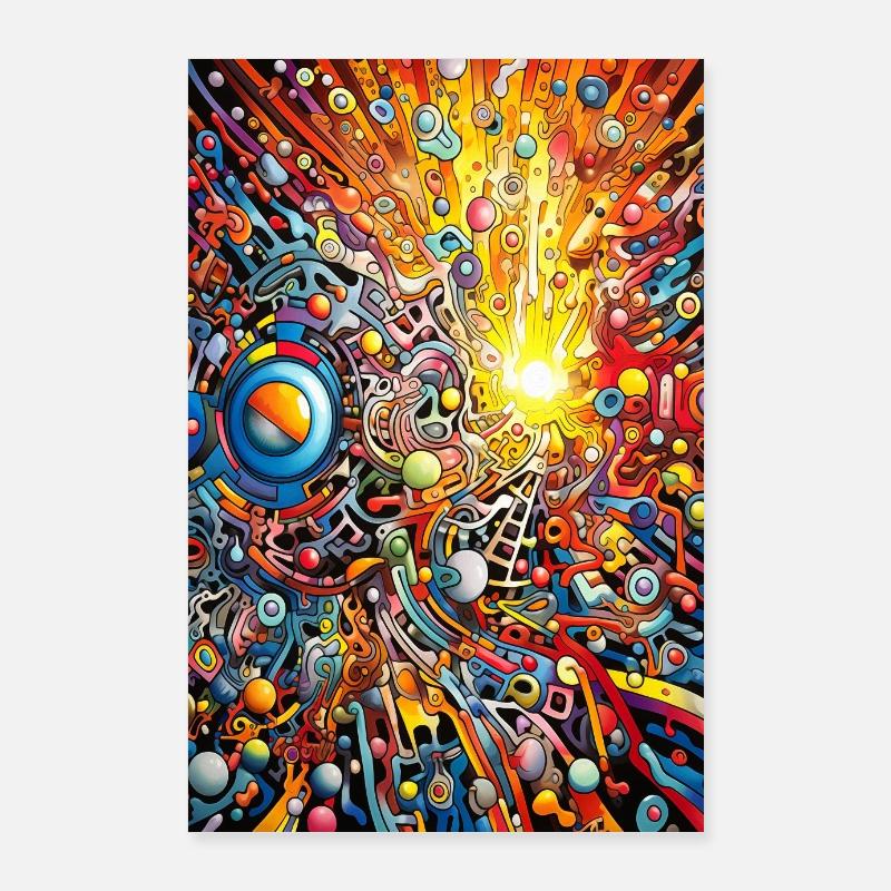 Abstrakte Psychedelische Kunst Poster 60x90 cm