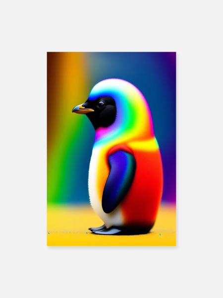 Pinguin - Poster 60x90 cm - Weiß