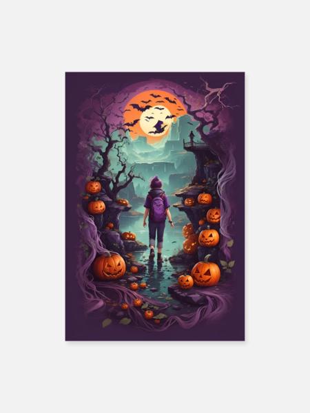 Halloween Nacht - Poster 60x90 cm - Weiß