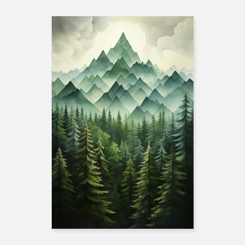Paysage de Forêt Poster 60 x 90 cm