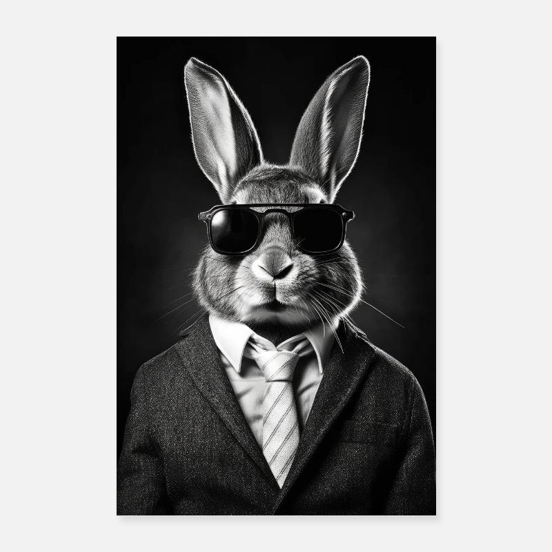Rabbit Bunny Animal Pet Rabbit Sunglasses Poster 24" x 35" (60x90 cm)