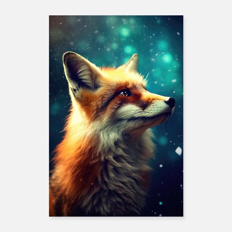 Fuchs Füchse Tier Galaxy Poster 60x90 cm